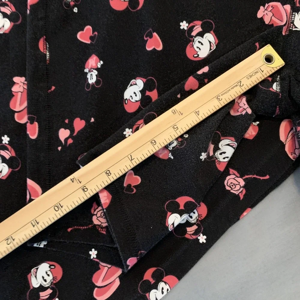Disney Minnie Mouse Pajama Set Womens 2 Black Pink Tank Top Shorts Sleepwear - Picture 4 of 10